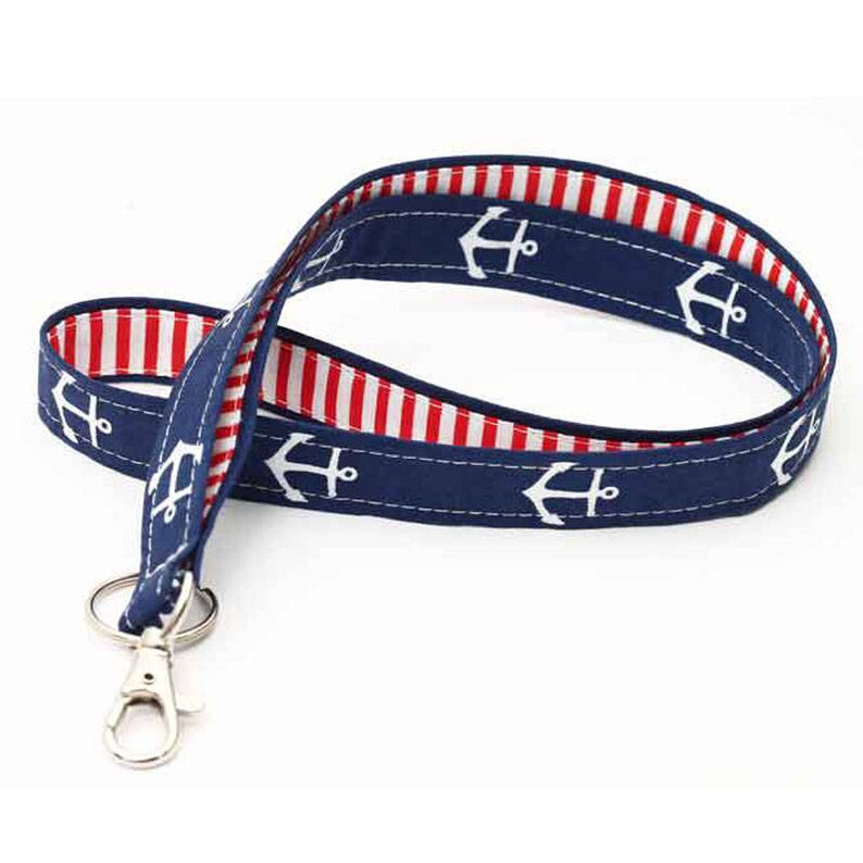 Navy Anchors Lanyard Nautical Swivel Clip ID Holder ID Badge Etsy