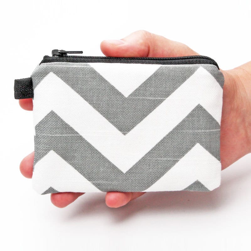 Grey Coin Purse Small Zipper Pouch Women's Change Purse Etsy