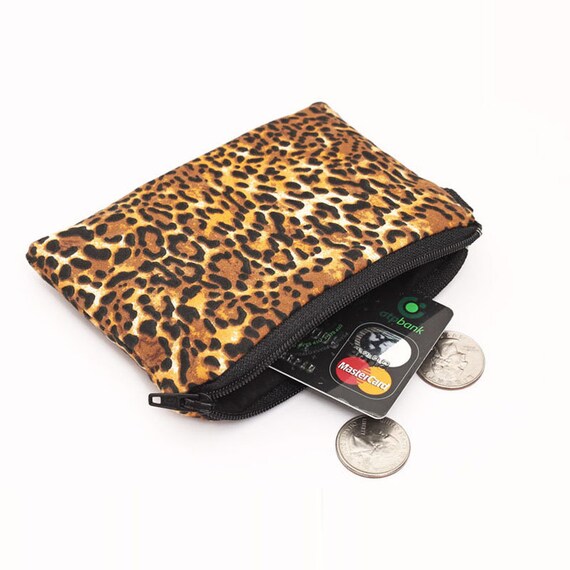 Leopard Coin Purse Zipper Coin Bag Zippered Phone Pouch Etsy