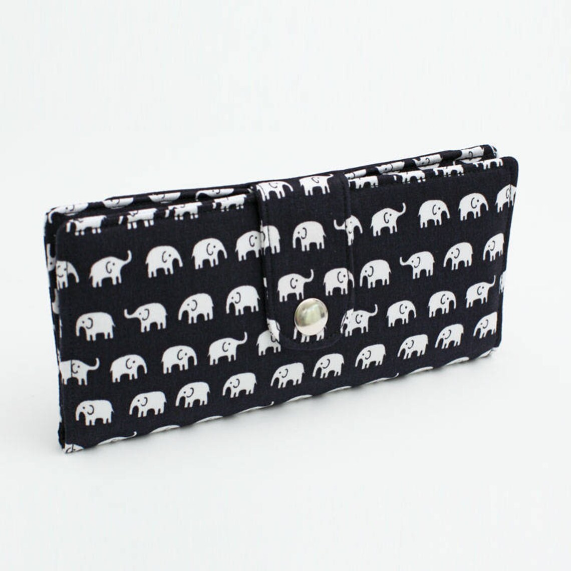 Large Card Wallet Fabric Checkbook Wallet Women's Long Etsy