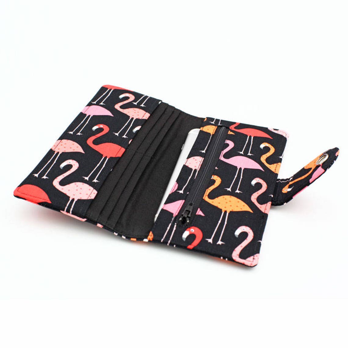 Flamingo Wallet Women's Fabric Wallet Women's Long Etsy