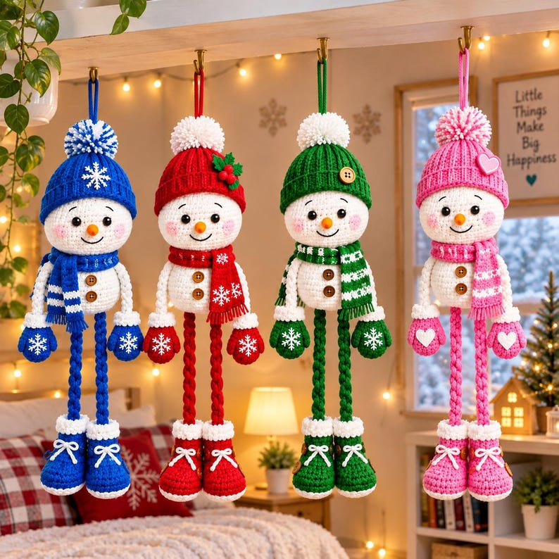 Drafting Knit Pattern Snowman Ornament Knitting Pattern PDF | Christmas Hanging Decoration ...