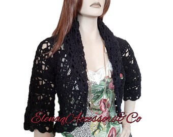 Woman lace cotton shrug - handmade - handcrafted