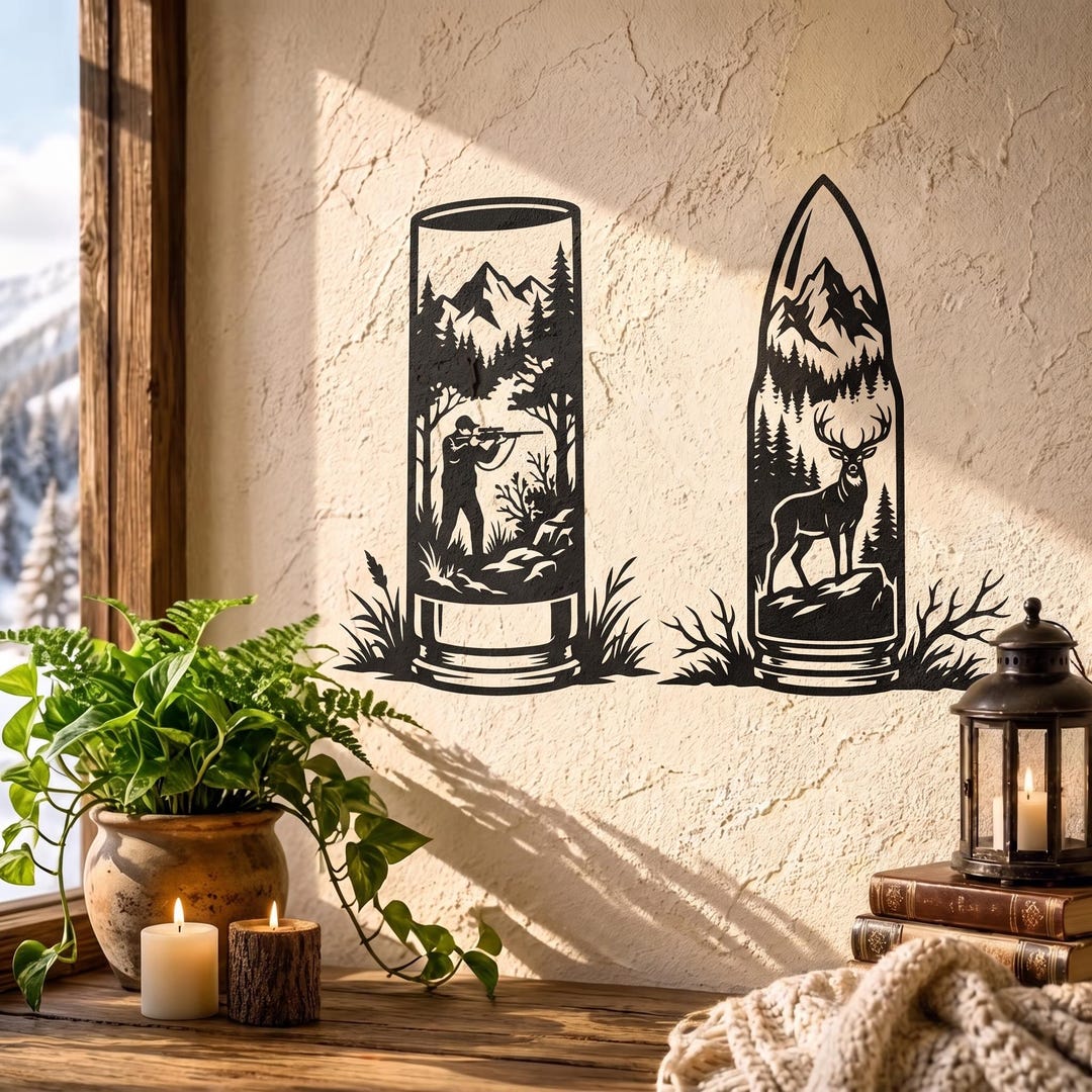 Hunting Bullet Scene Svg, Deer Elk Duck Hunter Metal Wall Art, Shotgun ...
