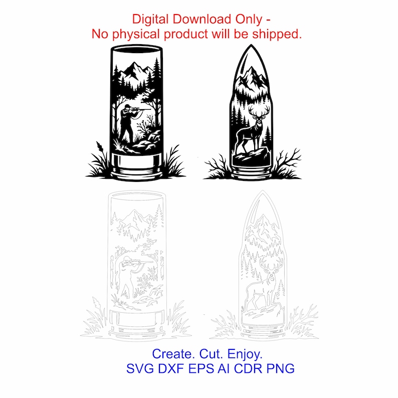 Hunting Bullet Scene Svg, Deer Elk Duck Hunter Metal Wall Art, Shotgun ...