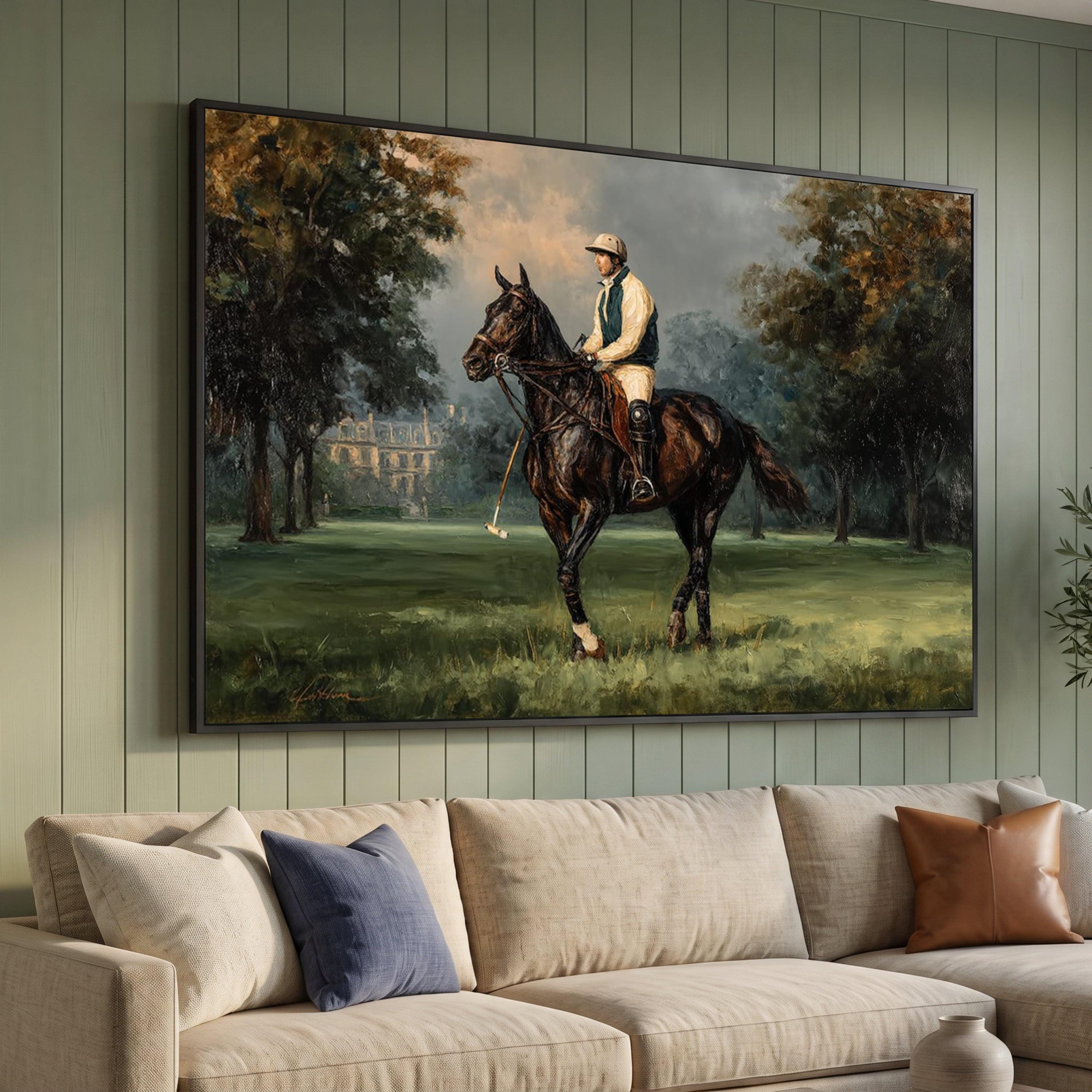 Ralph Lauren Equestrian Canvas Art, Horse Wall Decor, Classic