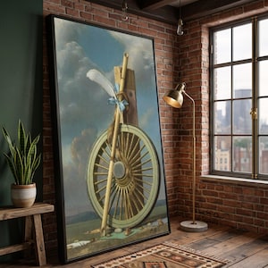 Pierre Roy La Fortune au Repos-kanvas, surrealistisk cykelhjulskonst, modern klassisk väggdekor, unik konstkanvas, heminredning