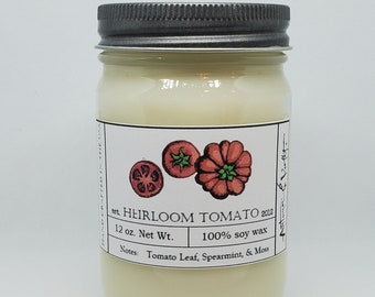 Heirloom Tomato Candle, Tomato Candle, Tomato Leaf Candle, 12 oz.