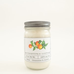 Clementine & Jasmine Candle, 12 oz.