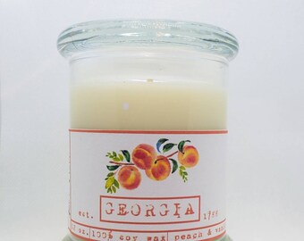 Georgia Candle, Georgia Gifts, Peach Candles, State themed candles, 12 oz.