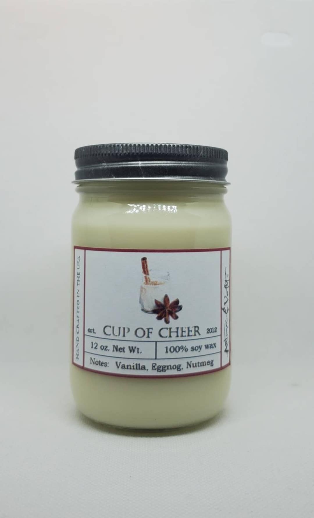Eggnog Candle, Vanilla Eggnog Candle, Cup of Cheer, 12 Oz. Etsy
