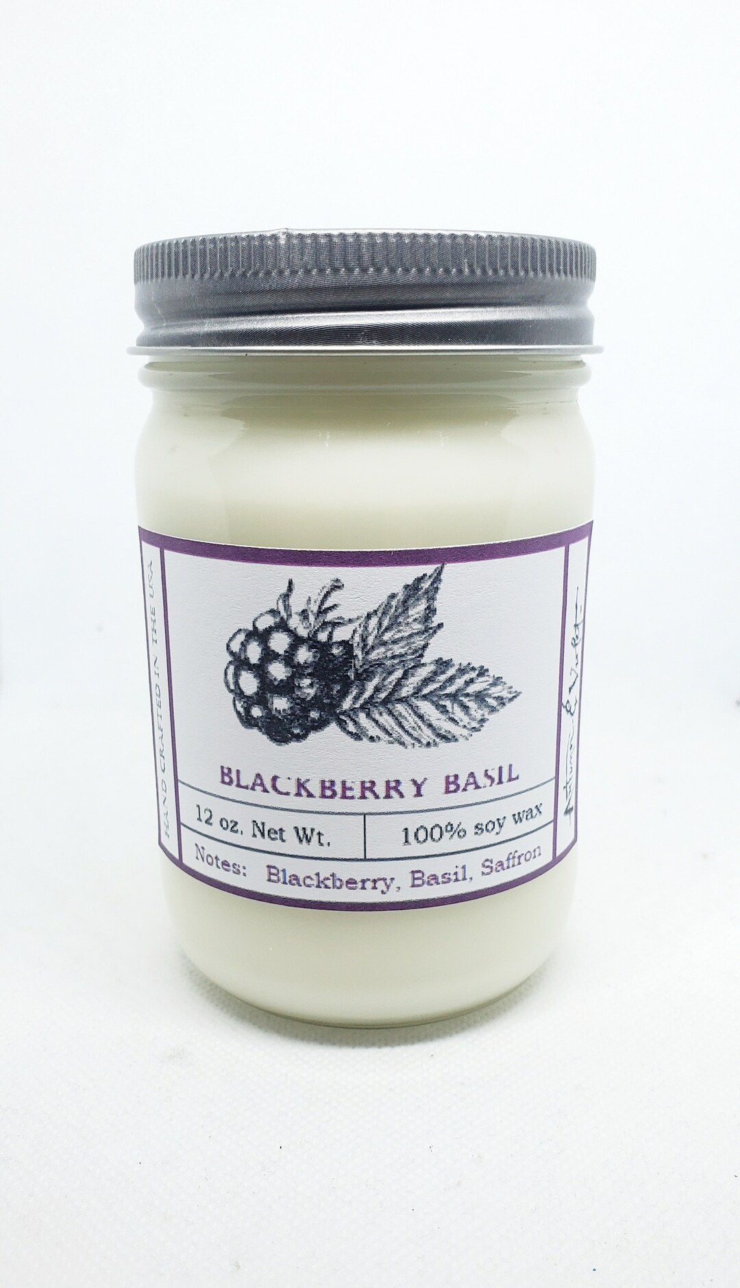 Blackberry and Basil Candle, 12 Oz. Etsy