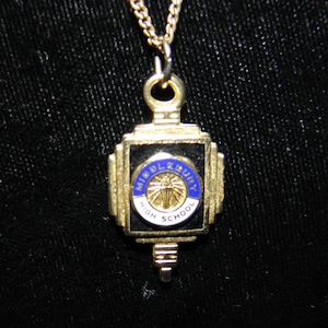 Vintage Middlebury Indiana High School Key Pendant Necklace by Kinney - 1960's - from DustyMillerAntiques