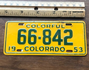 Vintage Wheaties Premium Colorful Colorado Bicycle License Plate - 1953 - from DustyMillerAntiques