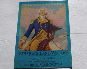 Vintage Father of the Land We Love Sheet Music by George M Cohan - 1931 - from DustyMillerAntiques