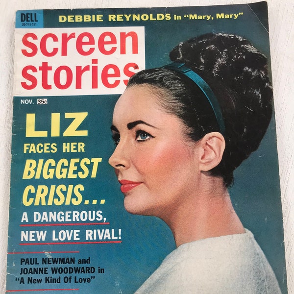 Vintage Dell Screen Stories Magazine - Liz Taylor - November 1963 - from DustyMillerAntiques