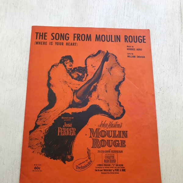 Vintage Where Is Your Heart Noten von Moulin Rouge - 1953 - from DustyMillerAntiques