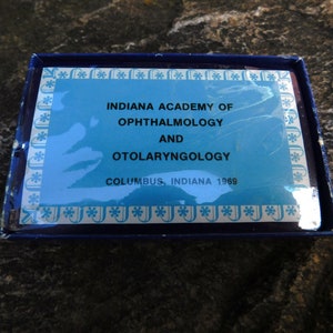 Vintage Indiana Academy of Ophthalmology & Otolaryngology speelkaarten - verzegeld - Columbus IN Meeting 1969 - van DustyMillerAntiques