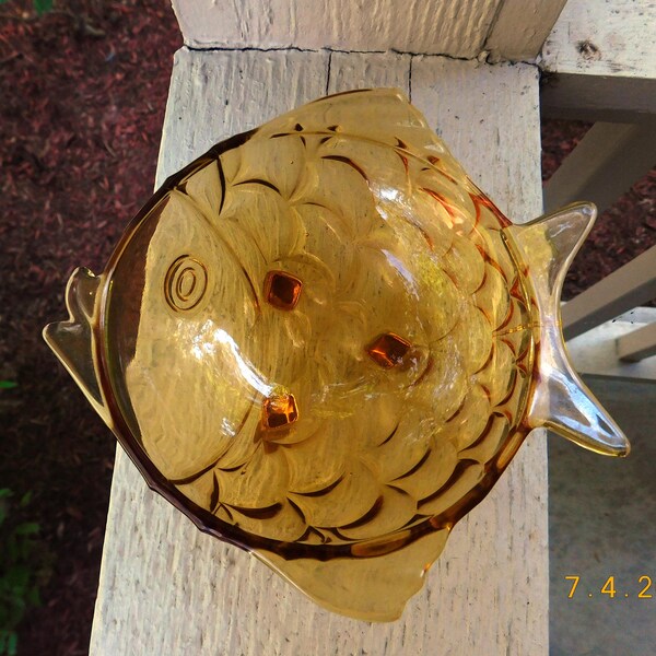 Fish Shaped Glass Bowl Etsy