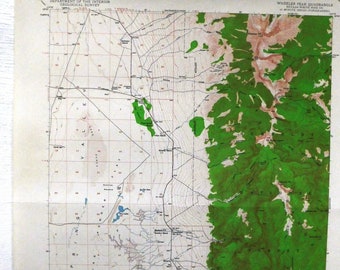 Vintage US Geological Survey Wheeler Peak Quadrangle Nevada - Mapa del condado de White Pine - 1948 - de DustyMillerAntiques