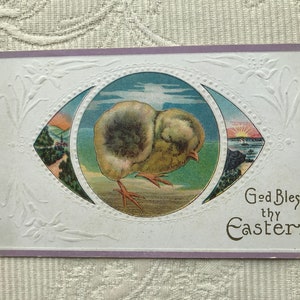 Cartão postal vintage God Bless Thy Easter - década de 1910 - de DustyMillerAntiques
