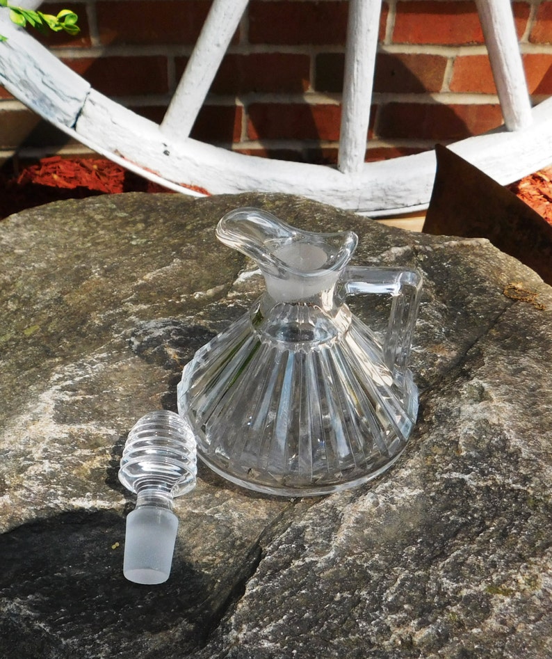 Vintage Heisey Glass Ridgeleigh Oil Cruet & Stopper Etsy