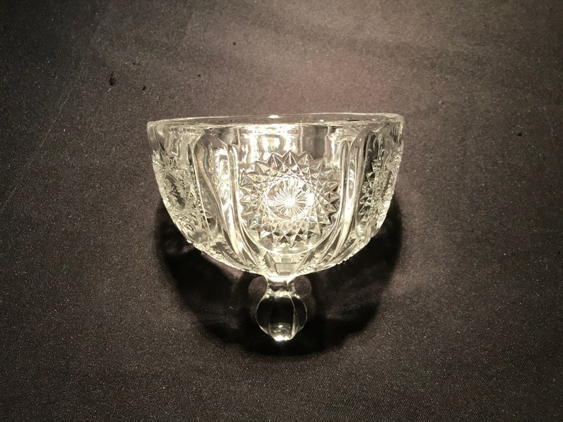 Vintage Heisey Glass Beaded Panel & Sunburst Round Butter Dish Etsy