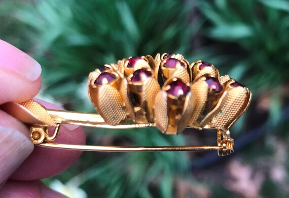 Vintage Possibly Miriam Haskell Ruby Red Rhinesto… - image 3