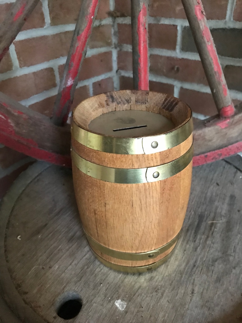 Vintage Salem Bank & Trust Co. Oak Barrel Advertising Bank - circa 1960 - from DustyMillerAntiques image 4