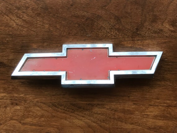 Vintage Chevy Red Bowtie Emblem 1967 From Dustymillerantiques Etsy