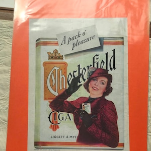 Anuncio vintage de cigarrillos Chesterfield de Liggett & Myers Tobacco Co., 1937, de DustyMillerAntiques