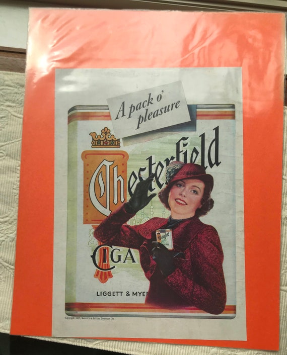 Vintage Liggett & Myers Tobacco Co Chesterfield Cigarettes Ad - 1937 - From  Dustymillerantiques