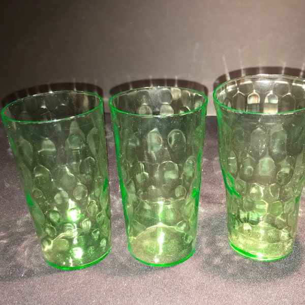 Vintage Heisey Moongleam (Green) Optic Yeoman Tumblers - 2 styles - 1913-1957 - from DustyMillerAntiques