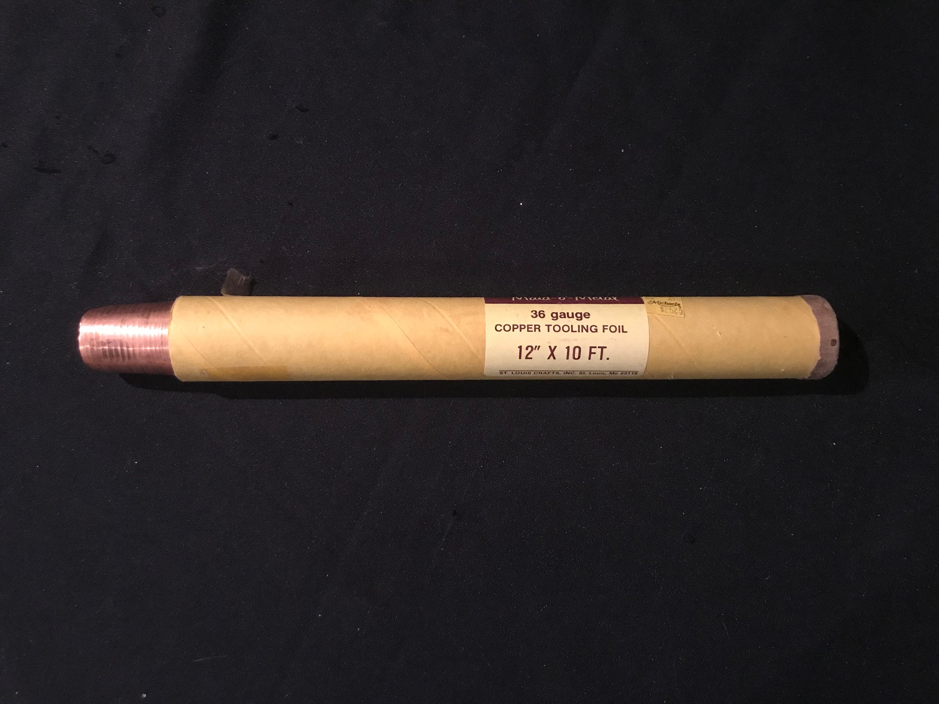 St Louis Crafts 36 Gauge Copper Metal Foil Roll 12 Inches x 10 Feet