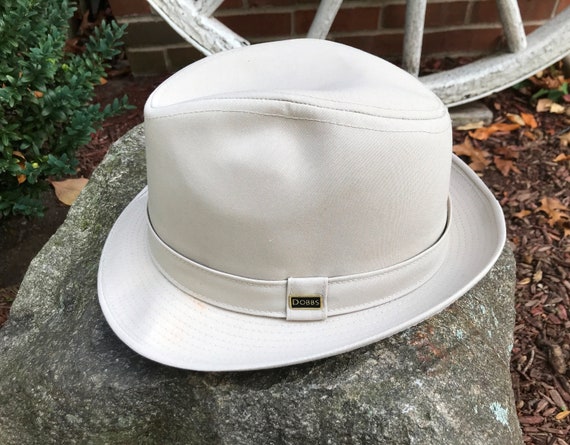 Vintage Dobbs Tan Cotton Chino Fedora - 1970s - f… - image 2