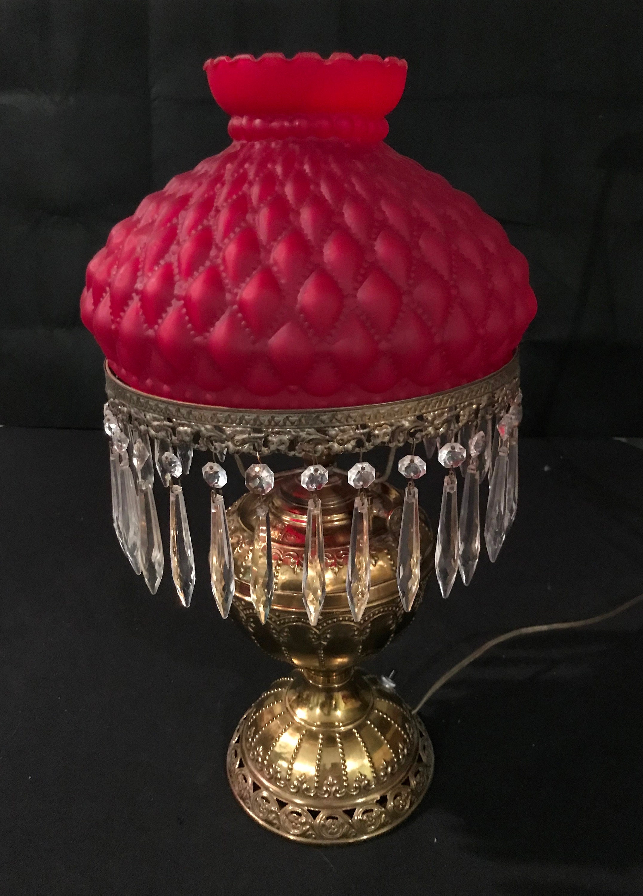 Vintage B&H Co. Radiant No. 4 Gone with the Wind Brass Glass Lamp - circa 1900 - from DustyMillerAntiques