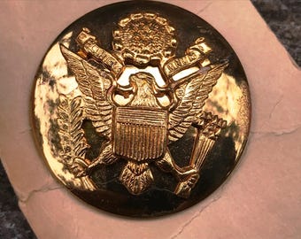★１９４０年代＊アメリカ軍＊海軍＊銀製＋金張り製＊将校略帽章（実物） ☆1940年代＊アメリカ軍＊海軍＊銀製＋金張り製＊将校