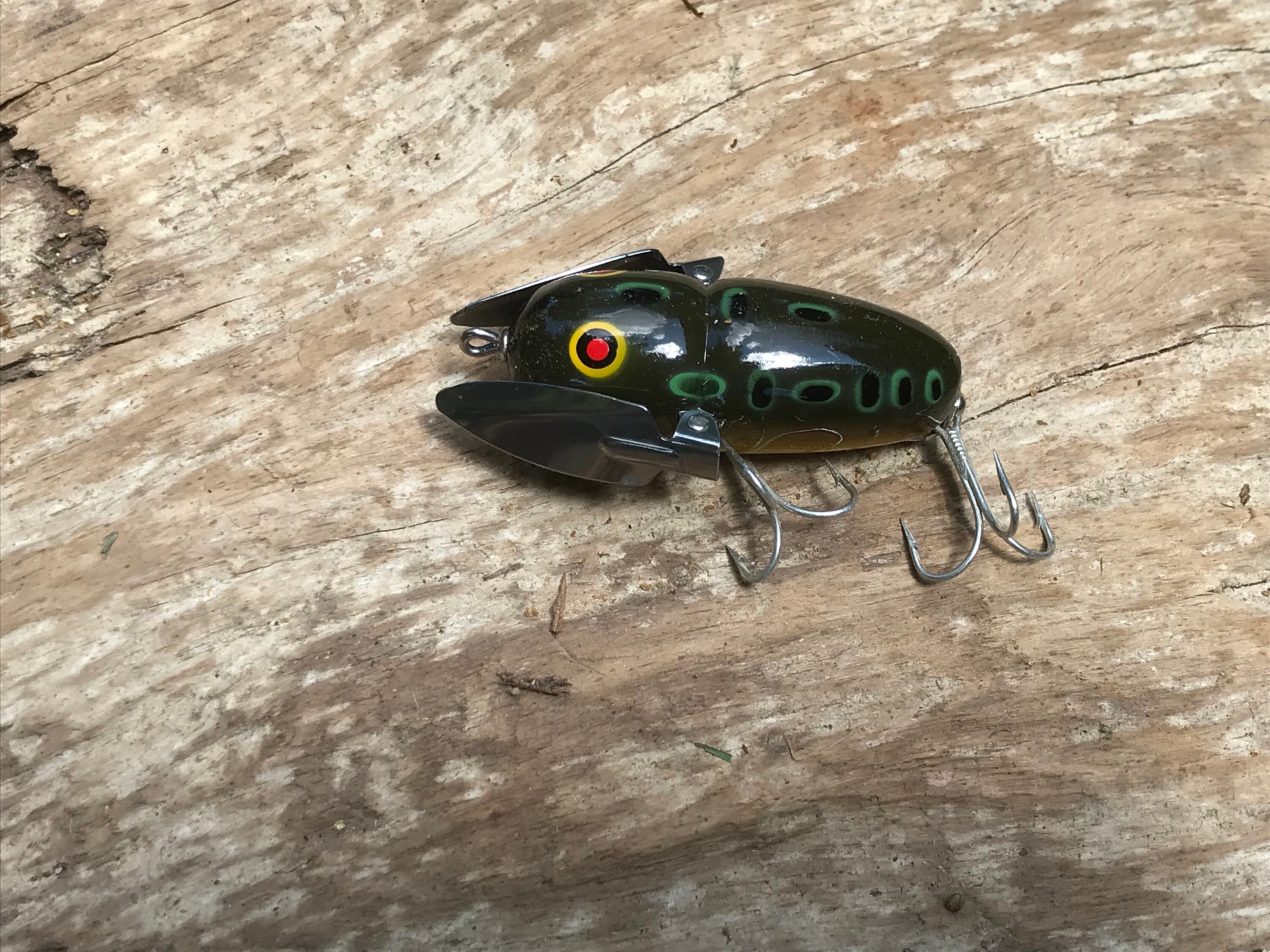 Vintage Heddon Crazy Crawler Wood Lure With Box #9120 - Ca Vintage Heddon Crazy Crawler Wood Lure With Box #9120 - Ca
