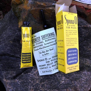 Vintage Spohn Medical Company Sponz-O Ointment for Piles - early 1900&#39;s - from DustyMillerAntiques