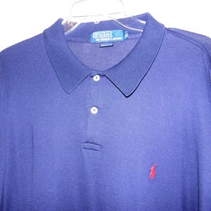 Camisa de golf vintage Raph Lauren Polo azul marino de manga larga para hombre (años 90) de DusyMillerAntiques