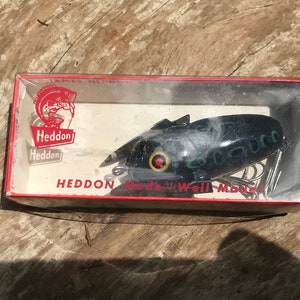 Leurre De Pêche Vintage Heddon Crazy Crawler - Souris En Bois 2-1/2 - Super état