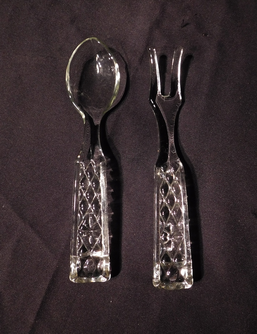 Vintage Anchor Hocking Wexford Salad Fork & Spoon Set - 1960's - From ...