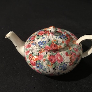 Vintage Lord Nelson Ware Chintz Marina Mini Teapot & Lid - 1930s