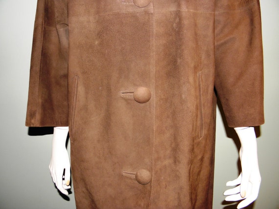 Vintage Dark Brown Ultrasuede Coat - 1980's - fro… - image 3