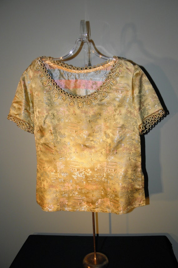 Vintage Oriental Brocade Blouse - 1950's - from Du