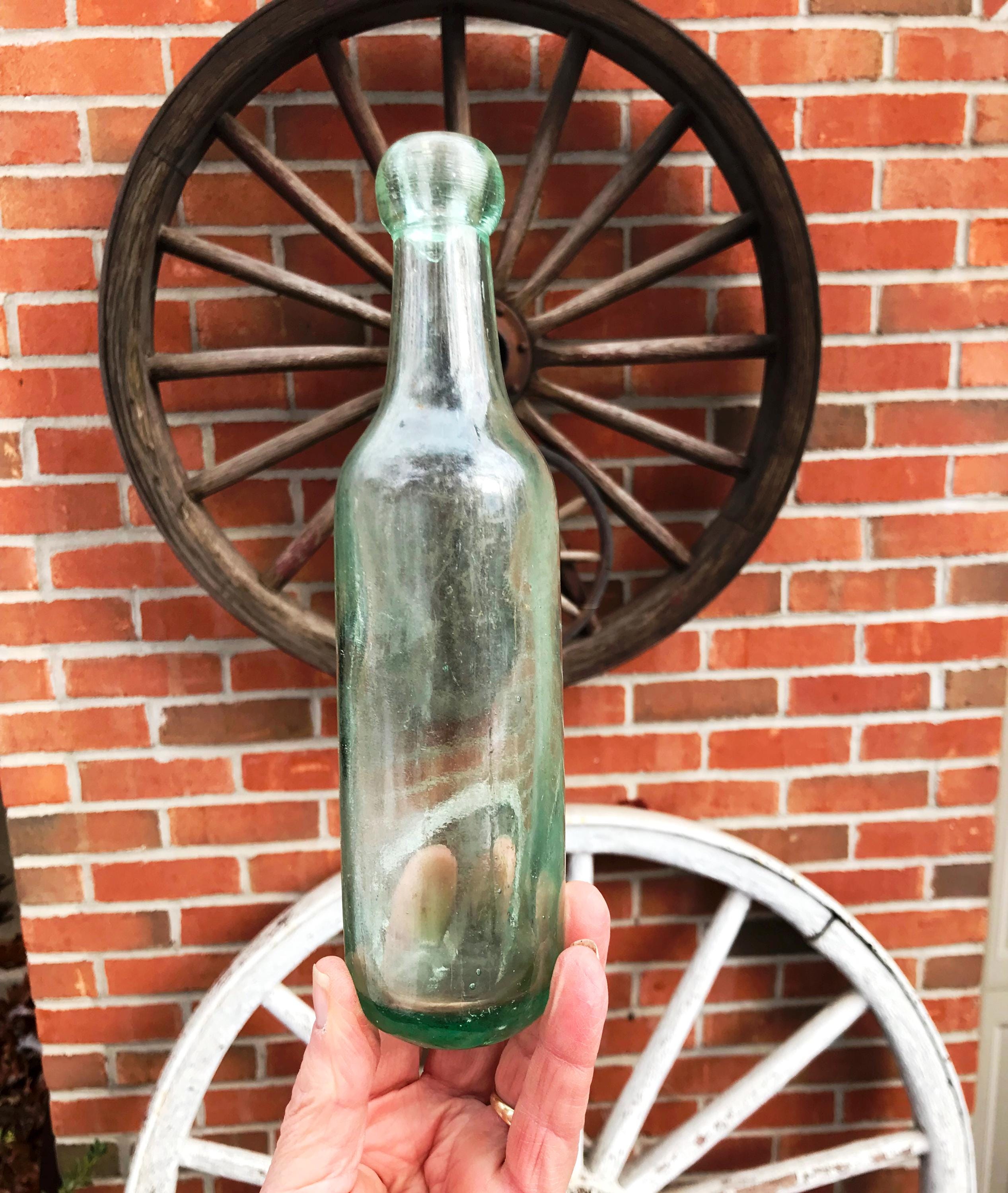 Vintage Light Green Blob Top Torpedo Bottle - 1880-1890 - From 