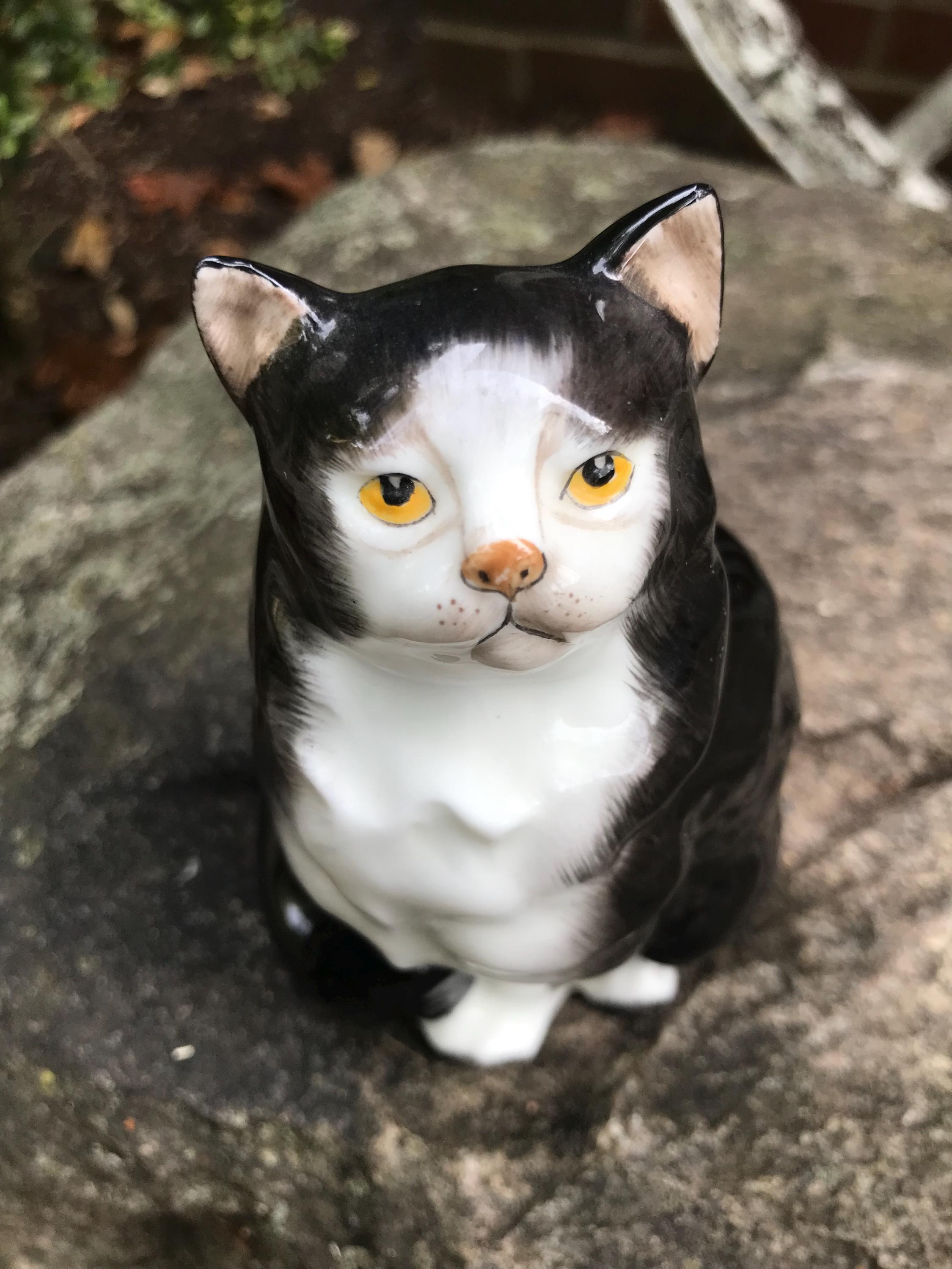 ヴィンテージ ロイヤルドルトン 白黒ペルシャ猫 HN799 - 1950年代