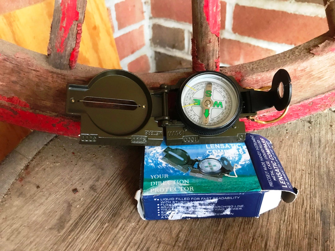 Vintage Lensatic Compass in Original Box 1980s From Dustymillerantiques