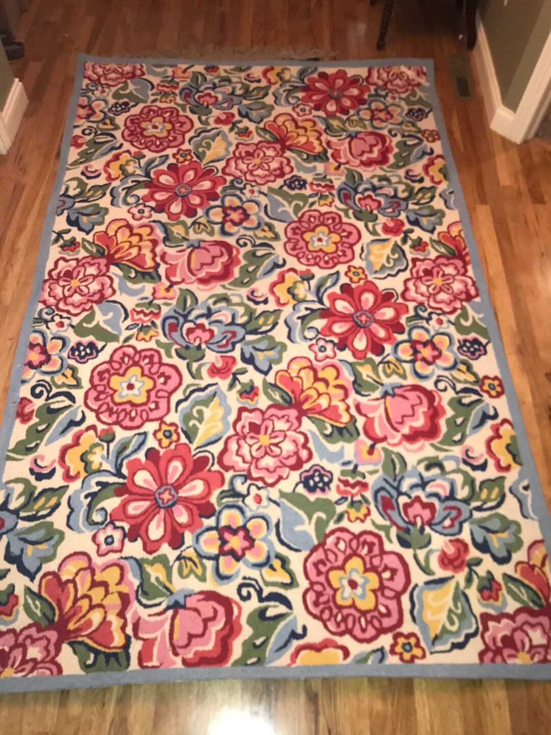 Vintage Vera Bradley Floral Wool Area Rug - Pre-2004 - From