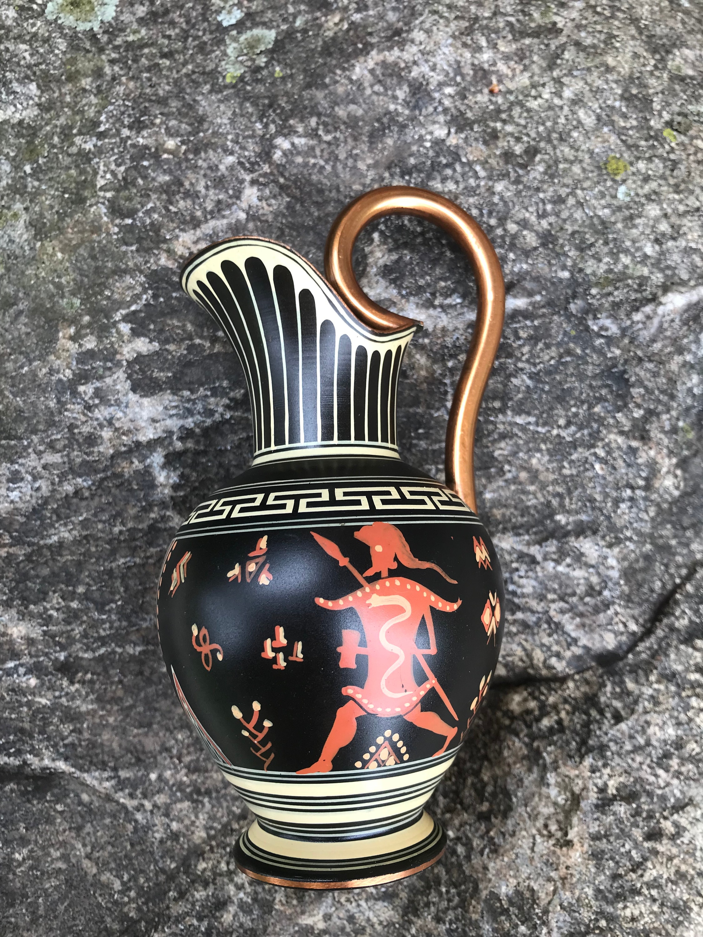 アンティーク　GREECE 飾り Vintage Classic Greek Copper Painted Pitcher - 1960s - From